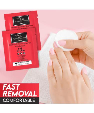 Karma Halal Nail Polish Remover Wipes | Rose Oil Infused | Non-Toxic, Vegan & Cruelty-Free | Pack of 10 - Buy Online on GoSupps.com