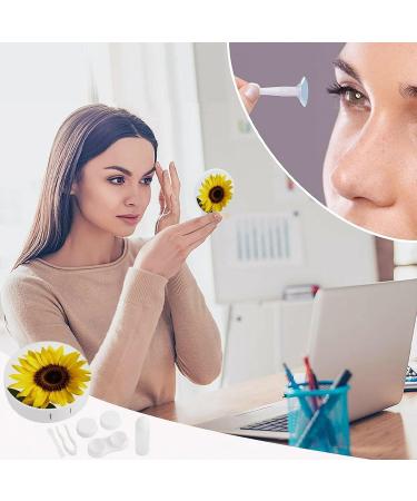 Flower Sunflower Print Contact Lens Case - Travel Box for Lens Care | Durable Plastic Case - Buy Online on GoSupps.com