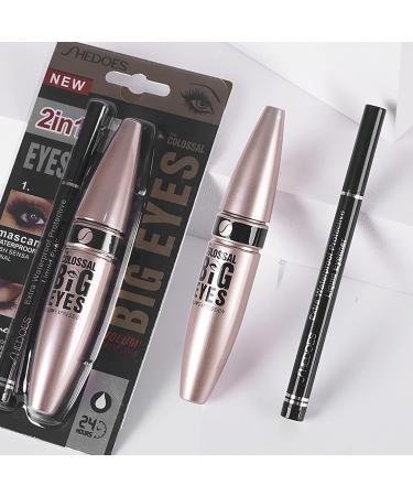 Sweatproof Saluaqui Mascara and Eyeliner Set: Long Lasting Waterproof 10ml Lash Mascara & Eyeliner Pen for Eye Makeup - Buy Online on GoSupps.com