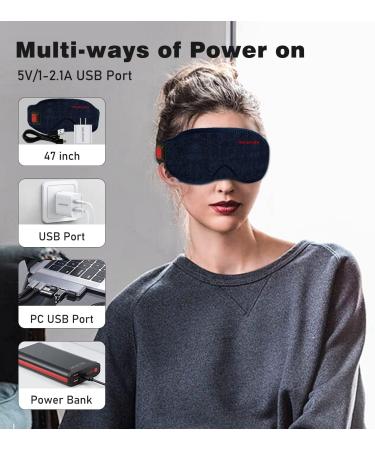 SmilePowo Heated Sleep Eye Mask - USB Electric Heating Pad for Dry Eyes, Puffy Eyes, Dark Circles - 1 Count - Buy Online on GoSupps.com
