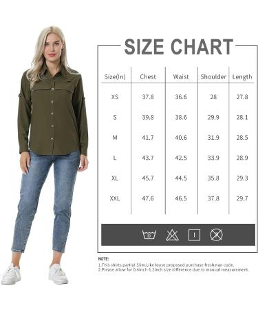 Women's UV Sun Protection Fishing Shirt | Long Sleeve Safari Shirt - Army Green (Small) - Buy Online on GoSupps.com