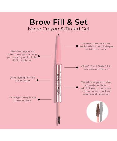 MCoBeauty Brow Fill & Set - Light/Medium Double-Ended Brow Pencil & Gel | Vegan & Cruelty-Free Cosmetics for Natural Volume - Buy Online on GoSupps.com