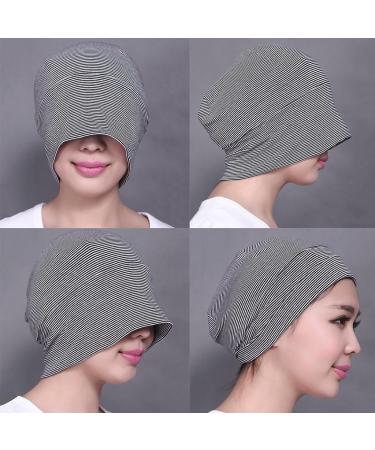 B Baosity Men Women Sleep Cap - Cotton Nightcap for Hair Care & Hair Loss - Black & White - Buy Online on GoSupps.com