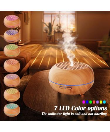 Simpeak 550ml Aroma Diffuser - Wood Essential Oil Ultrasonic Humidifier with Remote Control | Aromatherapy & Scents - Light Brown - Buy Online on GoSupps.com