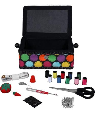 SINGER 07272 Polka Dot Small Sewing Basket with Sewing Kit - 1-Pack - Buy Online on GoSupps.com