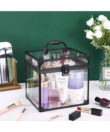 Noverlife Portable Clear Train Case for Cosmetics & Toiletries - Travel Makeup Organizer with Latches & Handle - Professional Storage Box for Makeup Tools and Bathroom Accessories - Buy Online on GoSupps.com