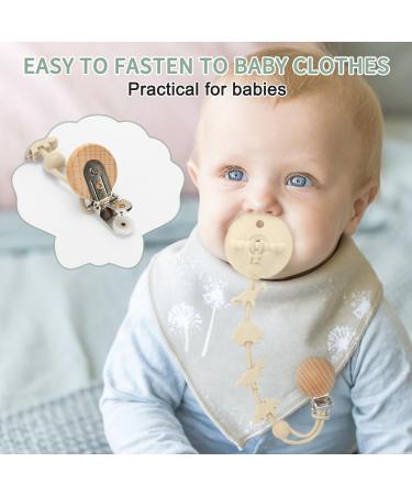CLdy Silicone Pacifier Chain - 2 Dinosaur Pattern Clips for Boys & Girls | Soft Flexible High Robustness | Perfect Baby Accessory in Green/Naked Pink - Buy Online on GoSupps.com