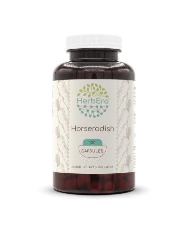 HerbEra Horseradish 120 Capsules, 500 mg, Horseradish (Armoracia rusticana) Dried Root (120 Capsules) 120 Count (Pack of 1)