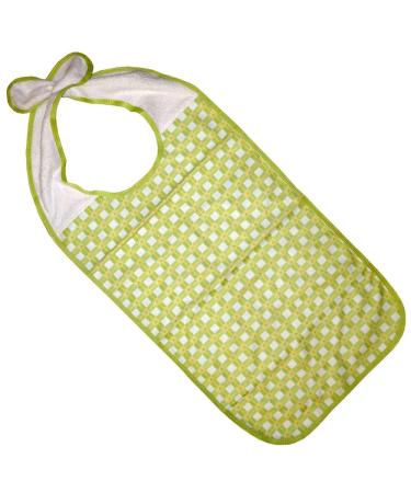 Adult Clothing Protector/Dining Apron/Bib with Snap Fastener Waterproof (Green)