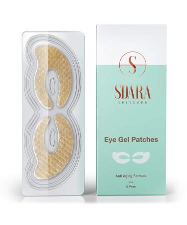 24K Gold Eye Mask - Anti Aging Under Eye Patches - Hydrating Under Eye Mask For Puffy Eyes - (6-Pack) - Reduce Wrinkles - Under Eye Bags Treatment For Dark Circles- Eye Masks - Eye Gel Pads