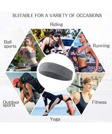 Shop Huture 6-Piece Slipproof Sport Headband Set Unisex Fitness Yoga Running Cycling | Black White Gray - Buy Online on GoSupps.com