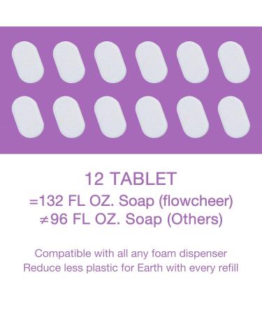 Flowcheer Lavender Foaming Hand Soap Tablet Refills - 12 Pack, 132 FL OZ - For Foaming Dispenser, Lavender Fragrance - Buy Online on GoSupps.com