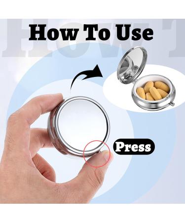 3 Pcs Portable Pill Case - Travel Multi-Functional Organizer for Vitamins & Supplements - Cute Metal Design - Ideal for Purse & Pocket - Buy Online on GoSupps.com