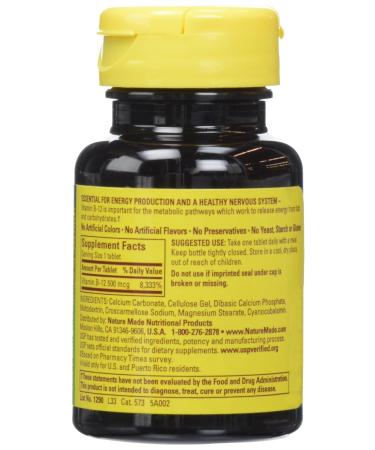 Nature Made Vitamin B12 500 mcg Tablets - 100 Ct Pack (1 x 100 Count) - Buy Online on GoSupps.com