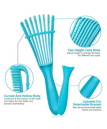 Beature Detangling Brush 2Pcs - Curly Hair Detangler for Women and Kids - Ideal for 3a to 4c Hair Types - Great for Thick Wet Hair - Blue (Pack of 2) - Buy Online on GoSupps.com