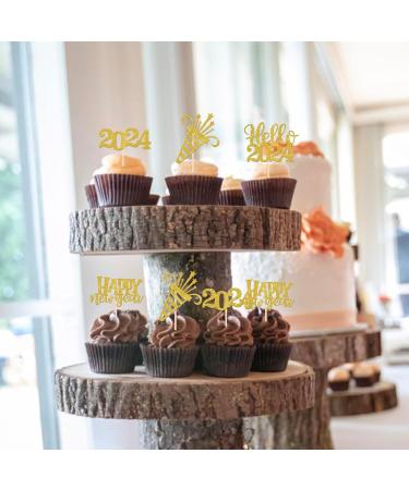 36 Pack Happy New Year Cupcake Toppers Glitter Welcome 2024 Cupcake Topper Cheers to 2024 Cupcake Topper Hello 2024 Cupcake Food Picks Decorations for Happy New Year Eve Party Supplies Gold 1 - Buy Online on GoSupps.com