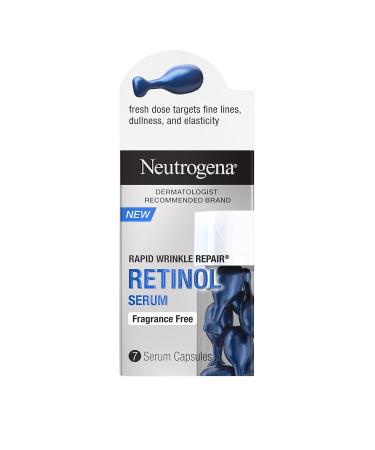 Neutrogena Rapid Wrinkle Repair Retinol Face Serum Capsules - Fragrance-Free Anti-Aging Serum for Fine Lines & Wrinkles - Alcohol-Free Non-Greasy 7 Count - Buy Online on GoSupps.com
