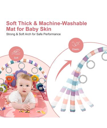 Baby Play Mat Gym Piano | Infant Learning Sensory Toys | Music & Lights | Boy & Girl Gifts | Newborn-12 Months (Pink) - Buy Online on GoSupps.com