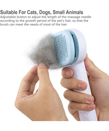 GOSCIEN Self Cleaning Pet Grooming Brush for Dogs & Cats | Removes Loose Fur, Tangles, & Dirt | Stable Thicker Bristles | Great for Medium Long Hair | Blue - Buy Online on GoSupps.com