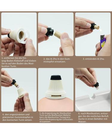 6-Piece Self-Adhesive Moxibustion Box with 60 Moxa Sticks Portable Moxa Kit for Body Care Removable Design (White) - Buy Online on GoSupps.com