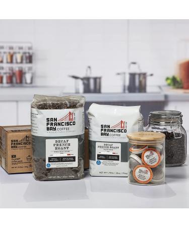 San Francisco Bay DECAF French Roast Ground Coffee - 28oz Bag | Dark Roast | Swiss Water Processed - Buy Online on GoSupps.com