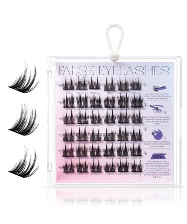 OneNine Self Adhesive Lash Clusters Eyelashes No Glue Needed Wispy Lash Clusters Reusable Glueless Eyelash Clusters Kit No Glue Needed Natural Self Adhesive DIY Eyelash Extension Kit (04)