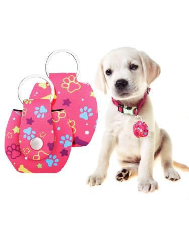 2 pieces dog brand bag with push button dog brand military dog ID silencer ring dog silencer supplied the identification brands address tag for dogs cats and day dog brand animal brand rose red bone paw - Buy Online on GoSupps.com
