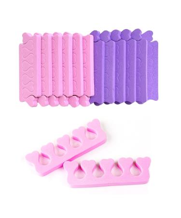 24 Pieces Peach Heart Toe Divider Cotton Finger Divider Cotton Finger Separator Toe Divider Nail and toenail separation pads Suitable for nail art pedicure smear gel etc.