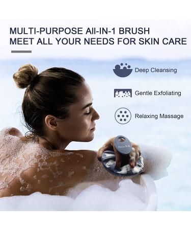 BEAUTAIL Silicone Body Scrubber - Gentle Exfoliating Bath Brush for Women, Men, Baby - Easy to Clean - More Hygienic - Lathers Nicely - 1 Pack Blue - Buy Online on GoSupps.com