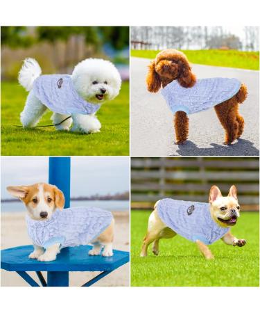 Fleece Dog Jumper Small Dog Hoodies Puppy Jumper Warm Dog Pullover Sweatshirt Cat Jumper Dog Sweater Vest Pet Winter Outfit Dog Clothes for Small Puppy Chihuahua Bichon Corgi Yorkshire (XL/Blue) XL/35cm Blue - Buy Online on GoSupps.com