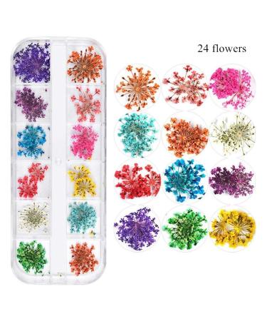 Changar Nail Sticker Set | 3D Dried Flowers for Nail Art | DIY Handicrafts & Synthetic Resin Five Petals - Buy Online on GoSupps.com
