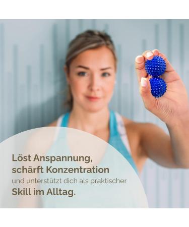 2x DBT Skills Hedgehog Ball - Magnetic Acupressure Stress Relief & Massage | Blue Matt 32mm for Tension Relief & Increased Mobility - Buy Online on GoSupps.com