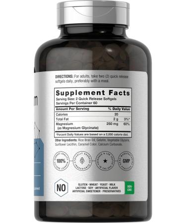 Horb ach Magnesium Glycinate | 250mg | 120 Softgels | Non-GMO and Gluten Free Supplement - Buy Online on GoSupps.com