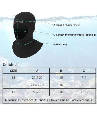 Neoprene Wetsuit Scuba Diving Hood for Men Women | Water Sports Hood for Diving, Snorkeling, Swimming, Kayaking | Large Size - Buy Online on GoSupps.com