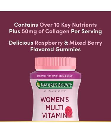 Nature's Bounty Optimal Solutions Women's Multivitamin Immune and Cellular Energy Support Bone Health Raspberry Flavor 80 Gummies 40 Total Servings (Pack of 3) - Buy Online on GoSupps.com