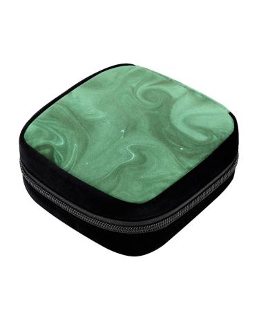 Period Bag Sanitary Napkin Storage Bag Pad Holder for Period Makeup Pouch Abstract Green Art Color210