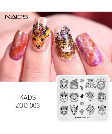 Kads 4PC Animal & Floral Nail Art Stamp Plates Set - Mermaid Guitar & Panda Patterns for Fashionable Manicure Design - Buy Online on GoSupps.com
