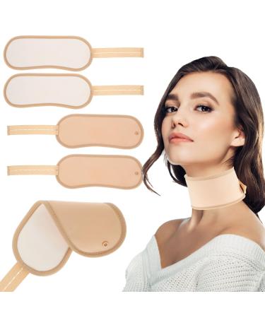 BOBASH 4pcs Neck Oil Pack Set Washable Reusable Essential Oil Pack (Button-UP Neck Bag Khaki)