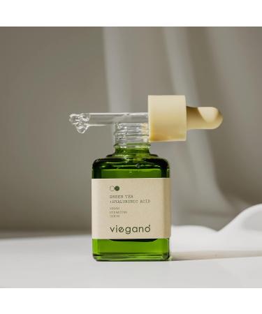 Viegano Vegan Hydrating Serum - Green Tea & Hyaluronic Acid for Dry & Sensitive Skin | 100% Vegan | Plumper & Firmer Skin | 35 mL - Buy Online on GoSupps.com