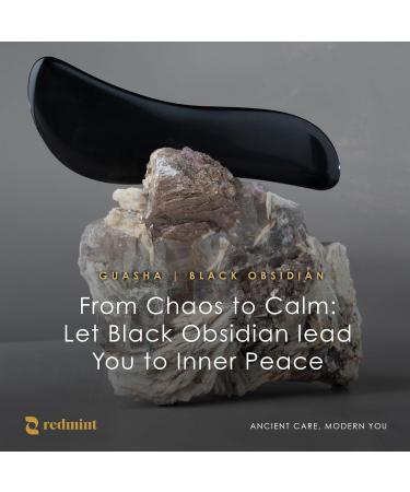 Redmint Black Obsidian Gua Sha Massage Tool | Ancient TCM Muscle Relief & Body Massager | International Shipping Available - Buy Online on GoSupps.com