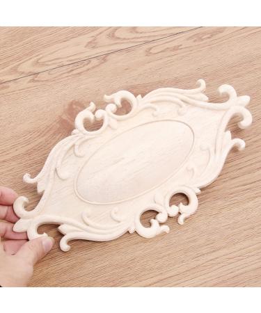 RORPOIR 1pc Unpainted Frames Decorative Appliques for Furniture Wood Onlays for Bed Flowers Carved - Buy Online on GoSupps.com