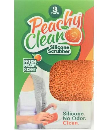 Peachy Clean Kitchen Scrubber Peach Fragrance 3pk Orange
