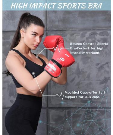 RUNNING GIRL Women's High Impact Racerback Sports Bra - Black, Large - Buy Online on GoSupps.com