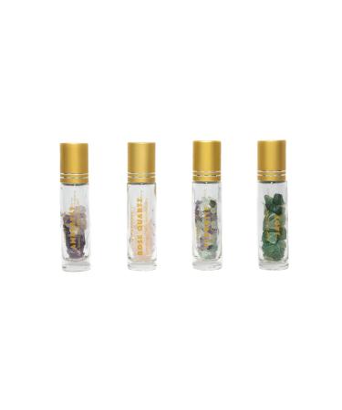 Buy Gypsy Soul Crystal Roller Collection - Essential Oil Glass Bottles Set of 4 (Amethyst Rose Quartz Fluorite Jade) | International Shipping Available - Buy Online on GoSupps.com