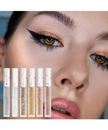  Dubbulon Liquid Glitter Eyeliners Waterproof Liquid Eyeliners Eye Makeup Set 6 Colours Waterproof Eyeliner Pencil - Highly Pigmented Color Eyeliners  - Buy Online on GoSupps.com