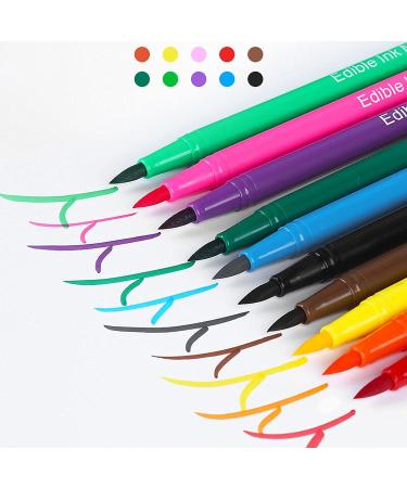 10 Edible Food Colour Pens Food Coloring Marker Upgrade Dual Sided Edible Pigment Markers for Baking Edible Pigment Markers Cake Painting - Buy Online on GoSupps.com