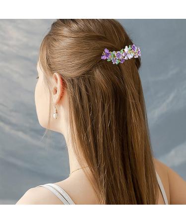 WHAVEL 3PCS Flower Hair Barrettes - French Barrettes for Women - Large Butterfly Fancy Hair Clips - Perfect for Thick & Fine Hair - Purple - Buy Online on GoSupps.com