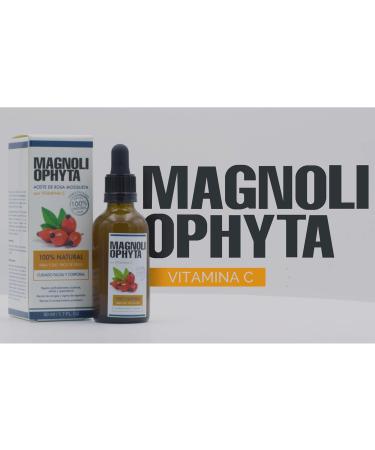 Magnoliophyta | Rose Hip Oil and Vitamin C | 50 ml | Face and Body | All Skin Types | Antioxidant and Regenerating Oil | Nourishes and Protects Skin | 100% Natural from Chile - Buy Online on GoSupps.com