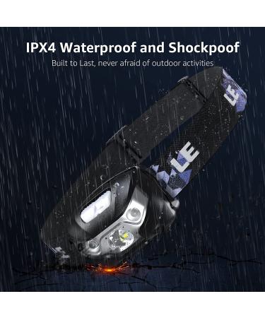 Rechargeable High Lumen Headlamp with 5 Modes - Waterproof LED Headlight for Camping, Hiking, Hunting, Running - White/Red Light - Buy Online on GoSupps.com
