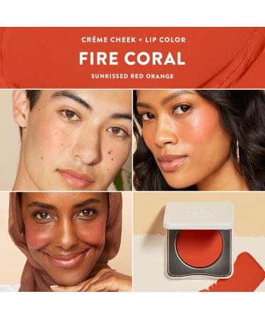 Honest Beauty 2-in-1 Creme Cheek Blush + Lip Color - EWG Verified Vegan Cruelty-Free | Fire Coral - International Shipping - Buy Online on GoSupps.com